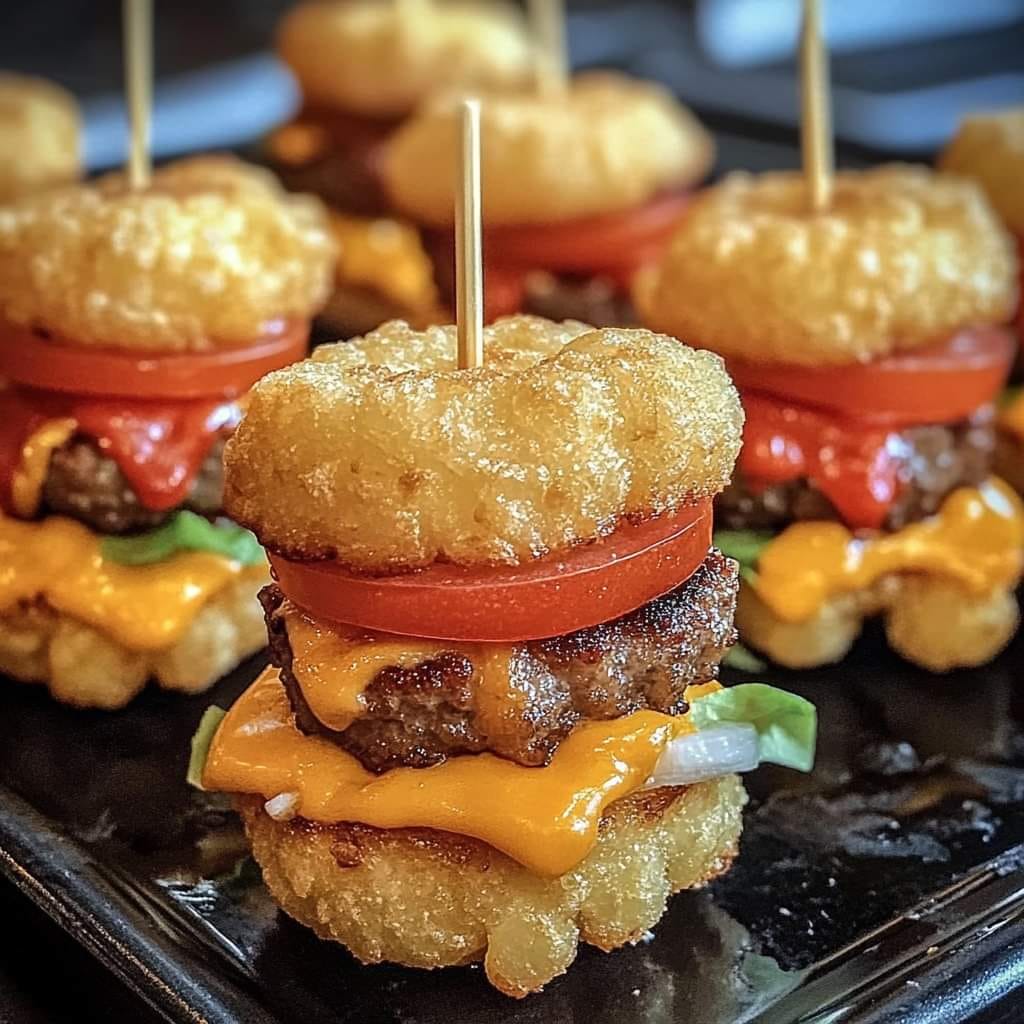 Mini Tater Tot Cheeseburgers
