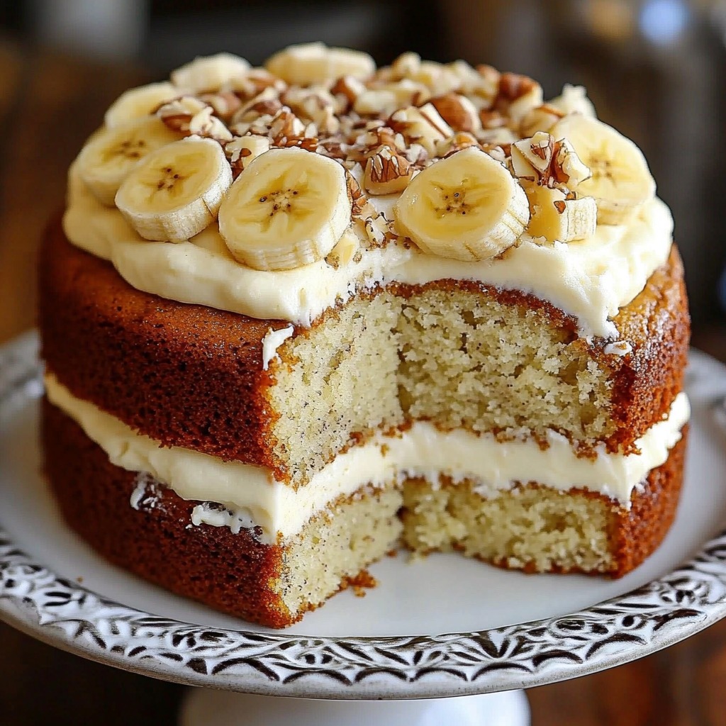 Heavenly Banana Cake with Cream