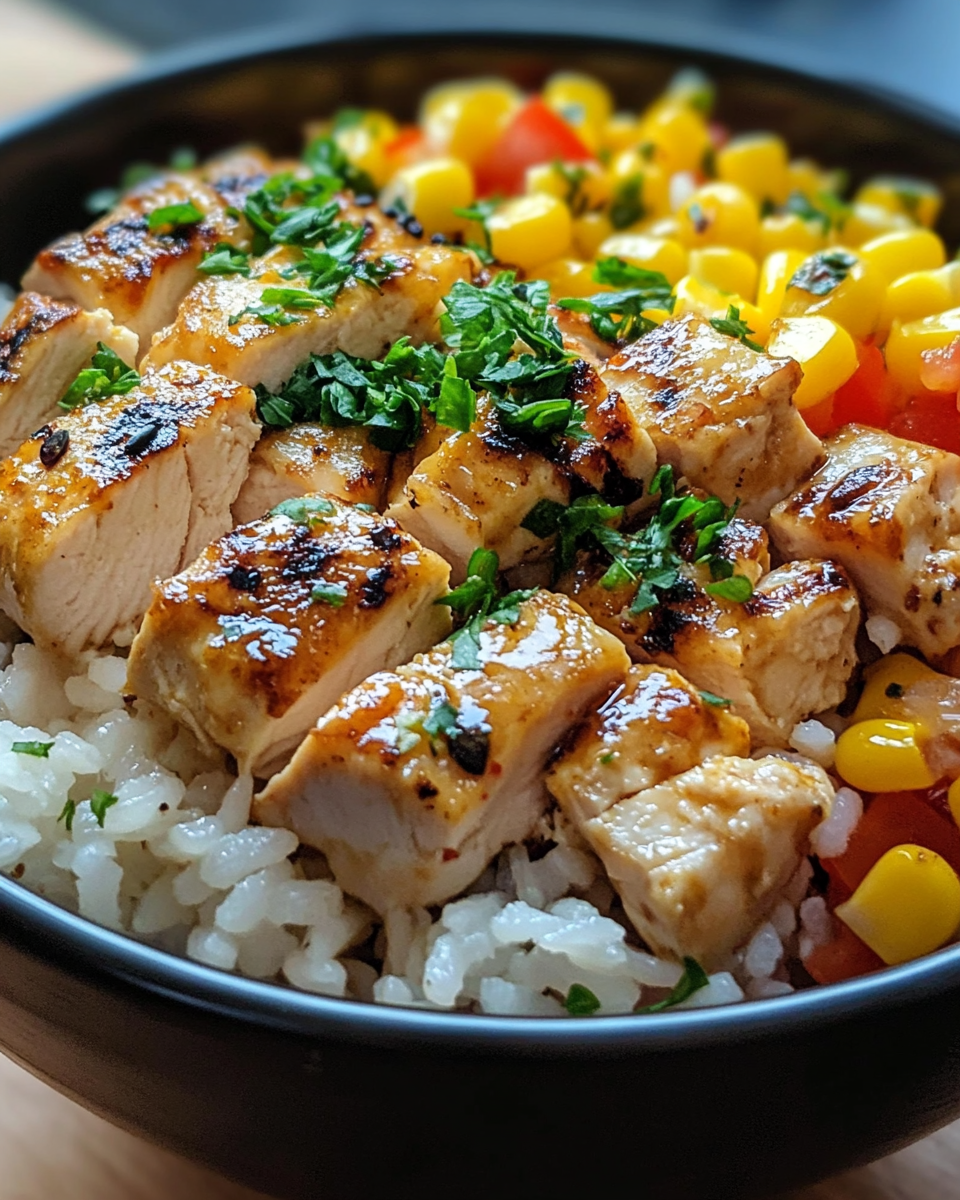 Flavor-packed Street Corn Chicken Rice Bow