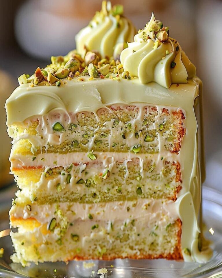 Luscious Pistachio Cream Cake