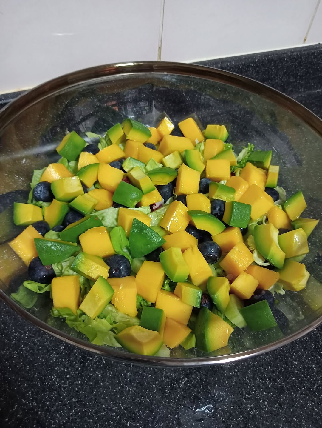 Mango Cucumber Salad with Blueberries and Avocado