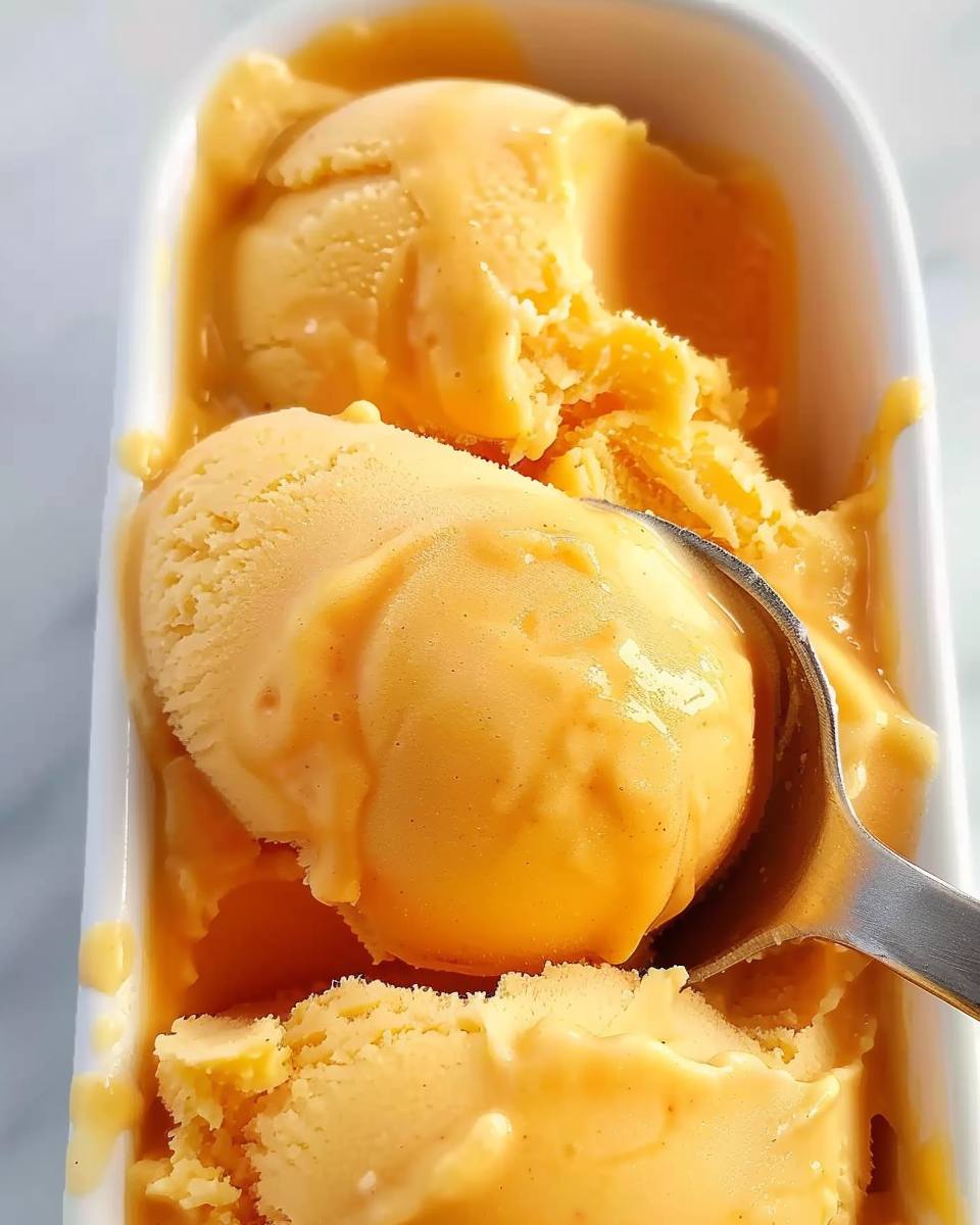 Peach Sorbet Without an Ice Cream Maker