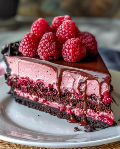 Heavenly Raspberry Chocolate Mousse Cake