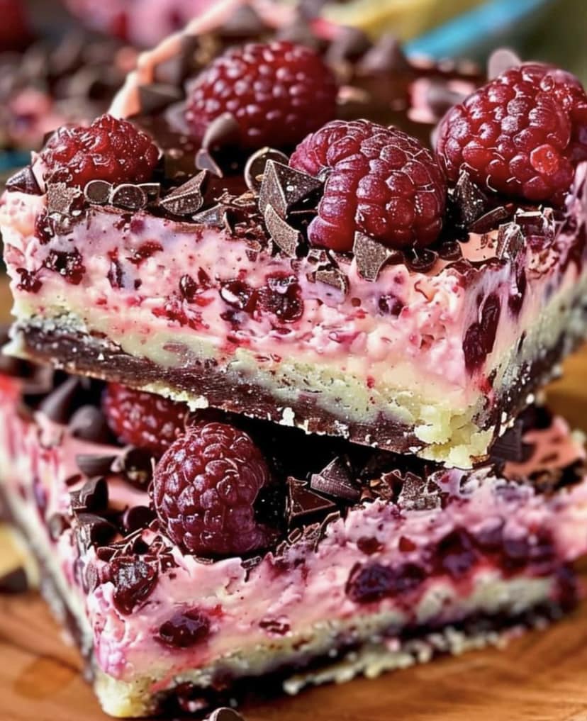 Dark Chocolate Raspberry Pie Bars