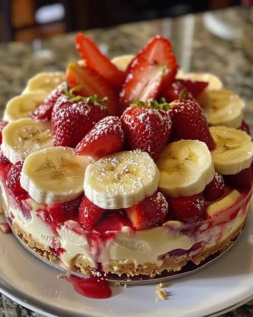 Banana-Strawberry Cheesecake