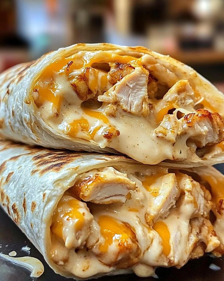 Cheesy Garlic Chicken Wraps Recipe
