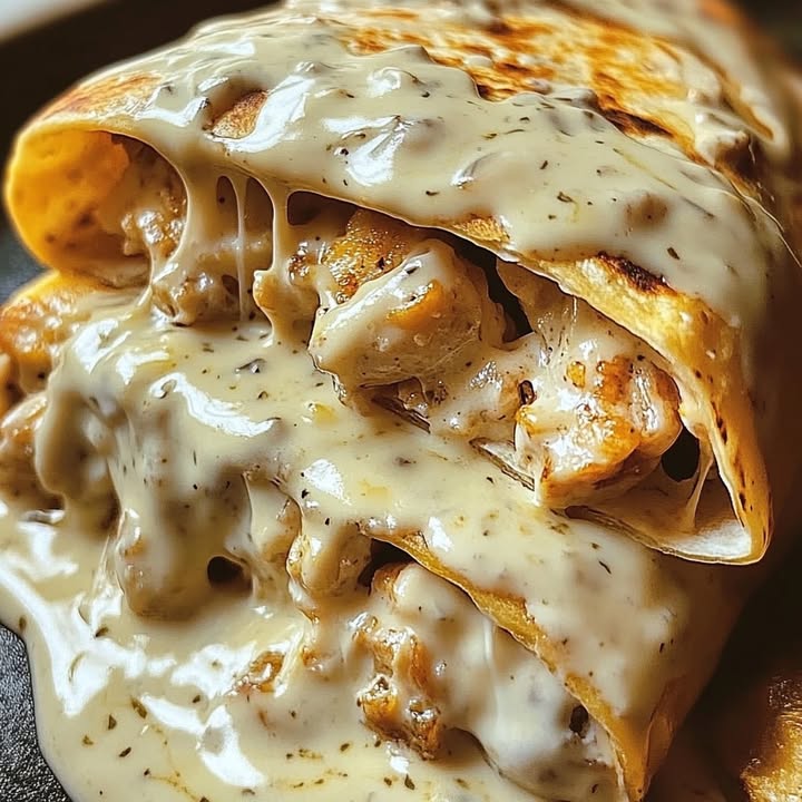 Cheesy Garlic Chicken Wraps Recipe 🧄🧀🌯