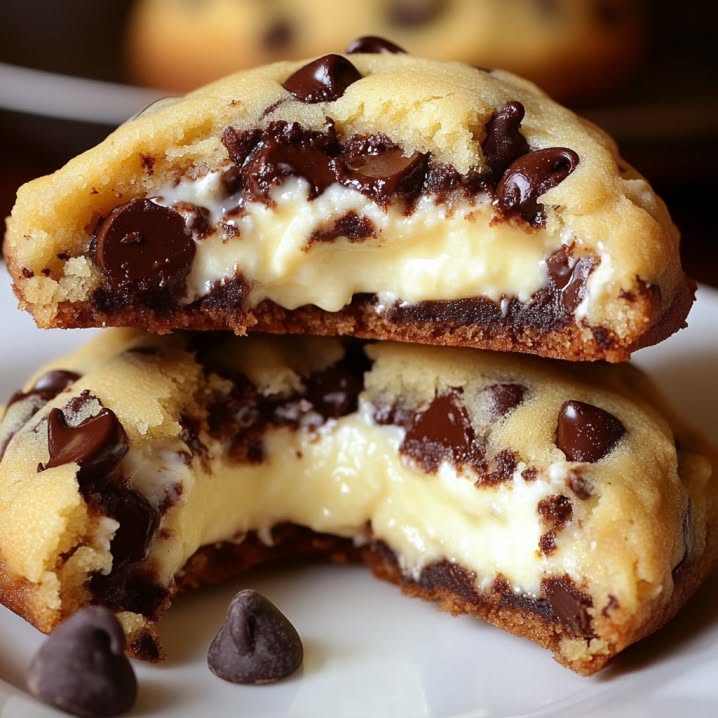 gooey chocolate chip cookie with a creamy cheesecake filling.