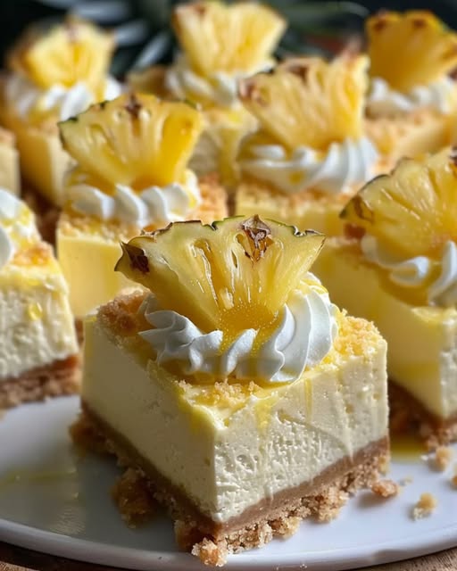 Pineapple Mousse Cheesecake Bars