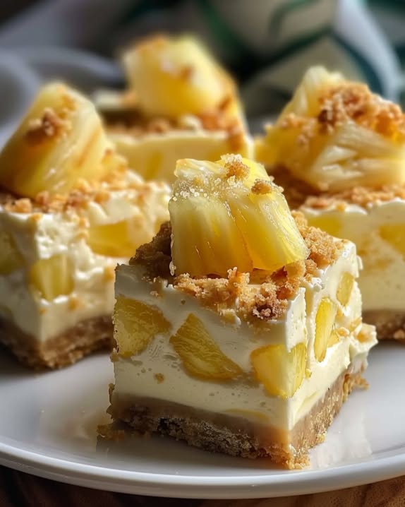 Pineapple Mousse Cheesecake Bars