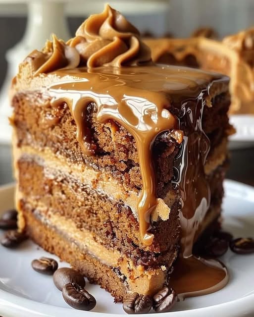 Gooey Coffee Caramel Cake