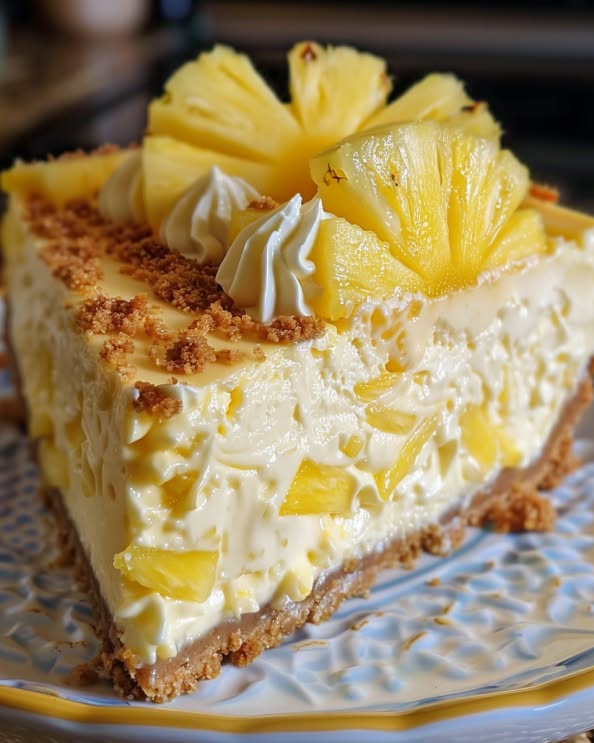 🌟 No-Bake Pineapple Heaven Cheesecake Dessert 🌟