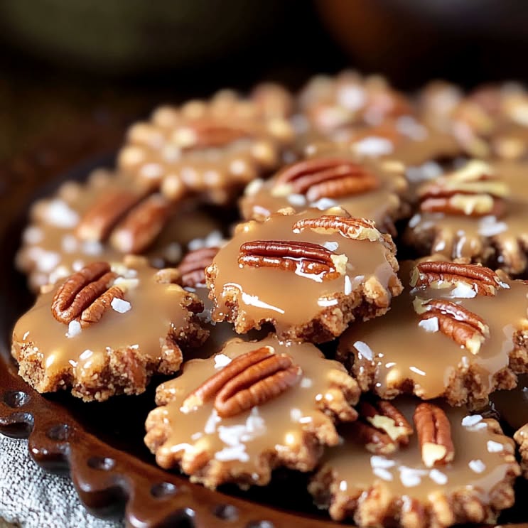 No-Bake Coconut Pecan Praline Cookies