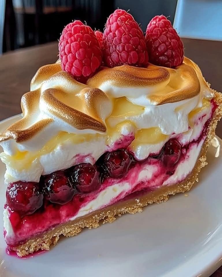 🍰 Heavenly Lemon Raspberry Meringue Cheesecake 🍰