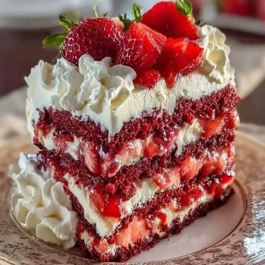 Strawberry Earthquake Cake