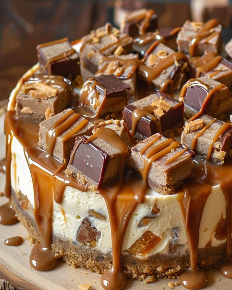 Decadent Twix Caramel Cheesecake