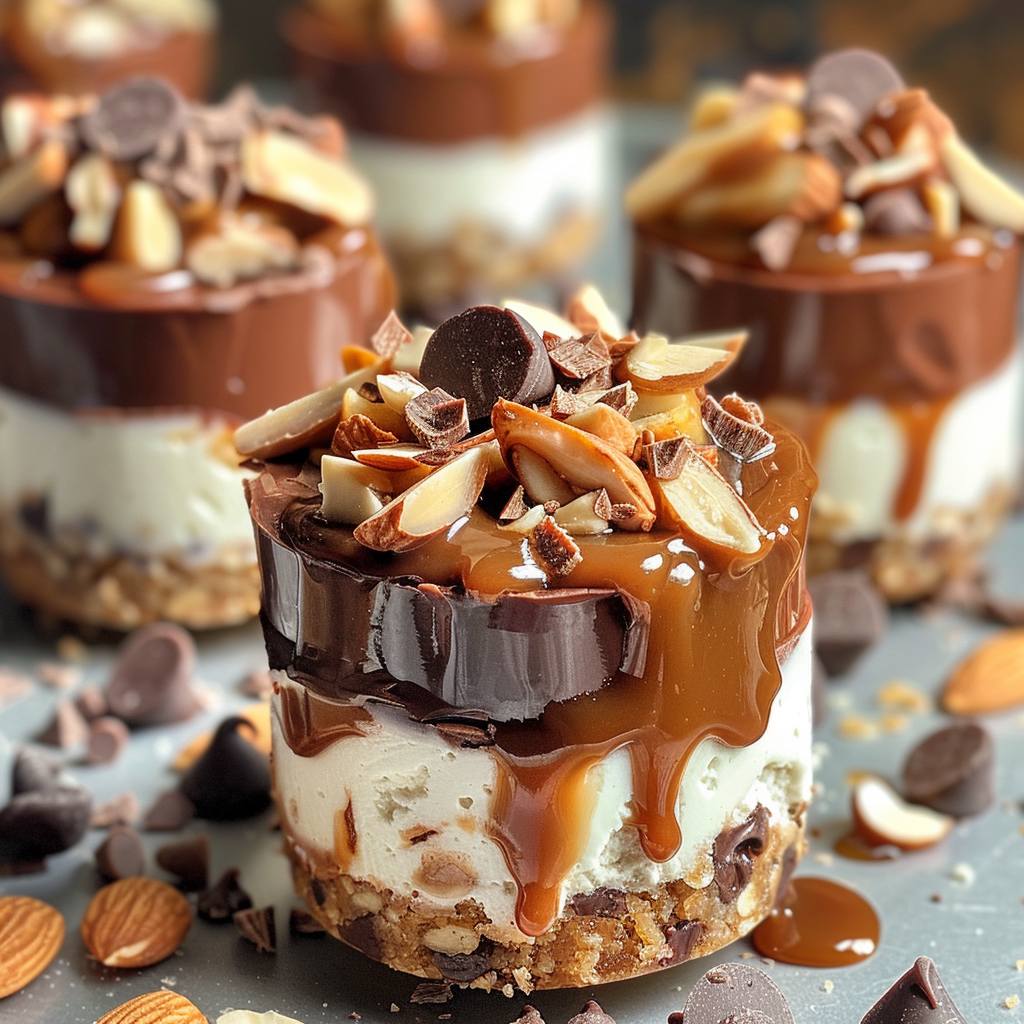 No-Bake Turtle Mini Cheesecakes