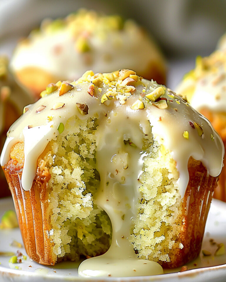 White Chocolate Pistachio Lava Muffins