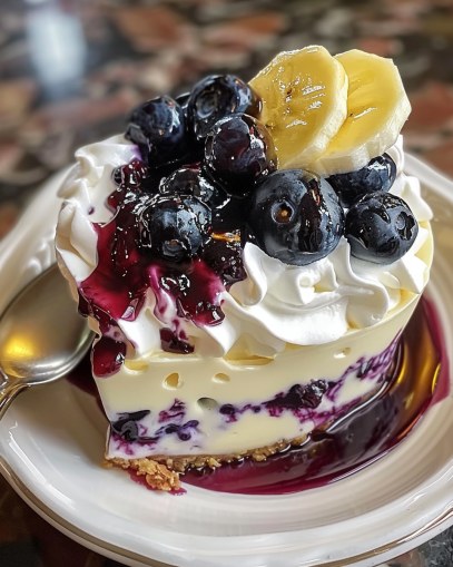 A refreshing lemon and sweet blueberry dessert
