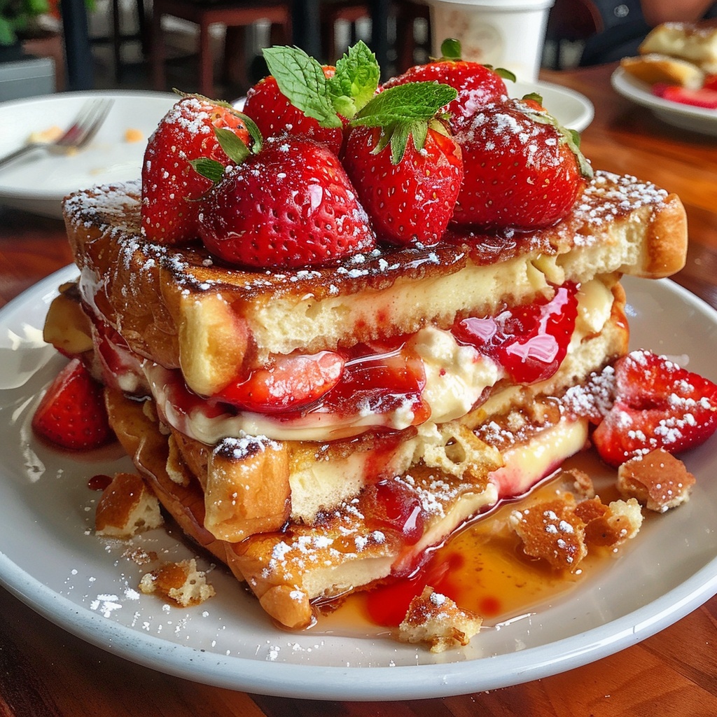 Strawberry Cheesecake Stuffed French Toast

