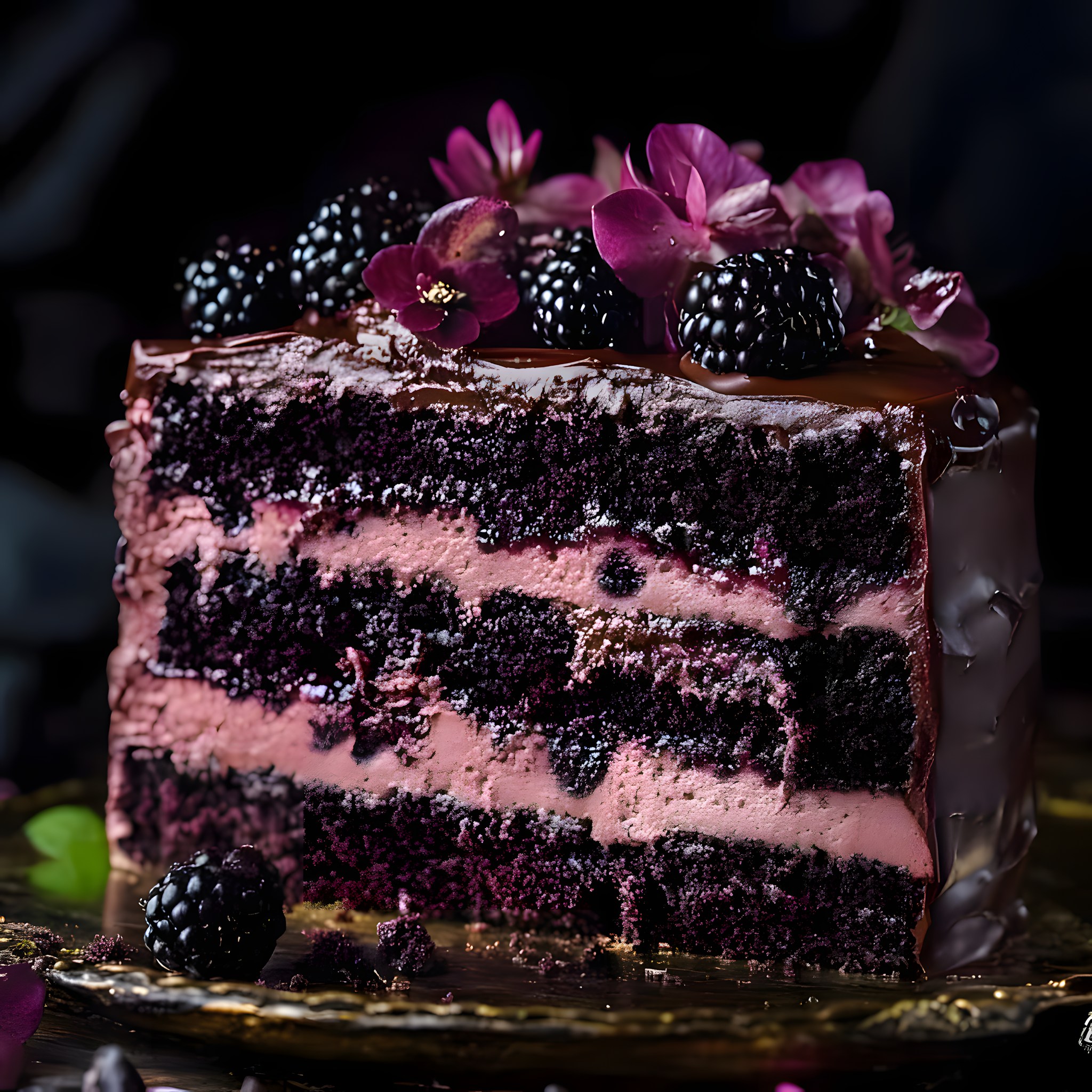  Dark Romance Chocolate Blackberry Cake 