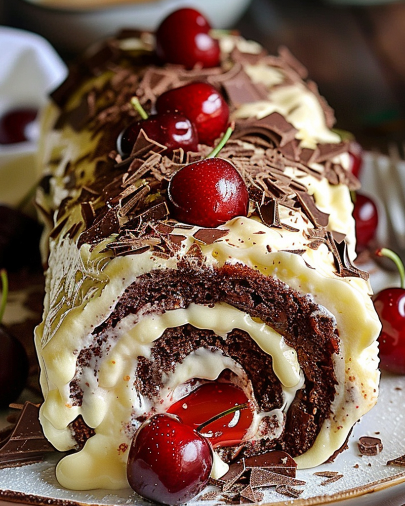 Elegant Black Forest Swiss Roll