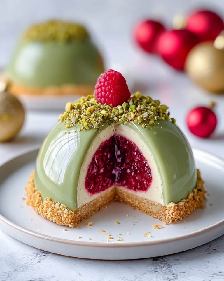 Pistachio & Raspberry Cheesecake Domes