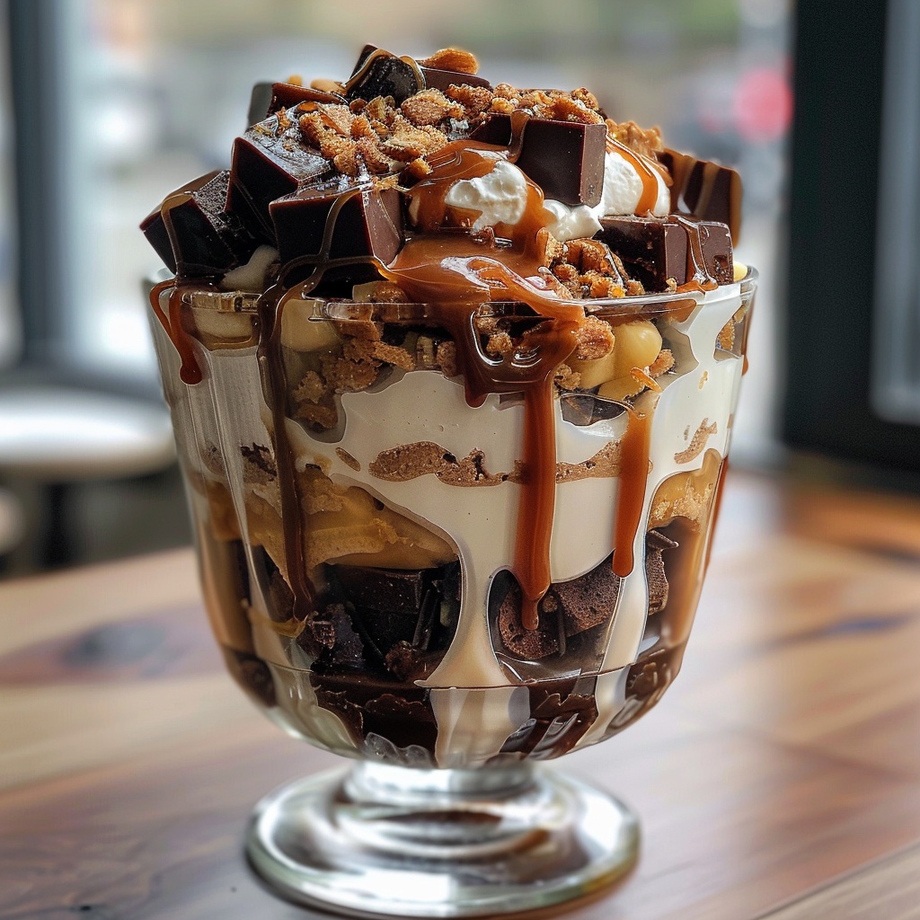Caramel Cheesecake Brownie Trifle