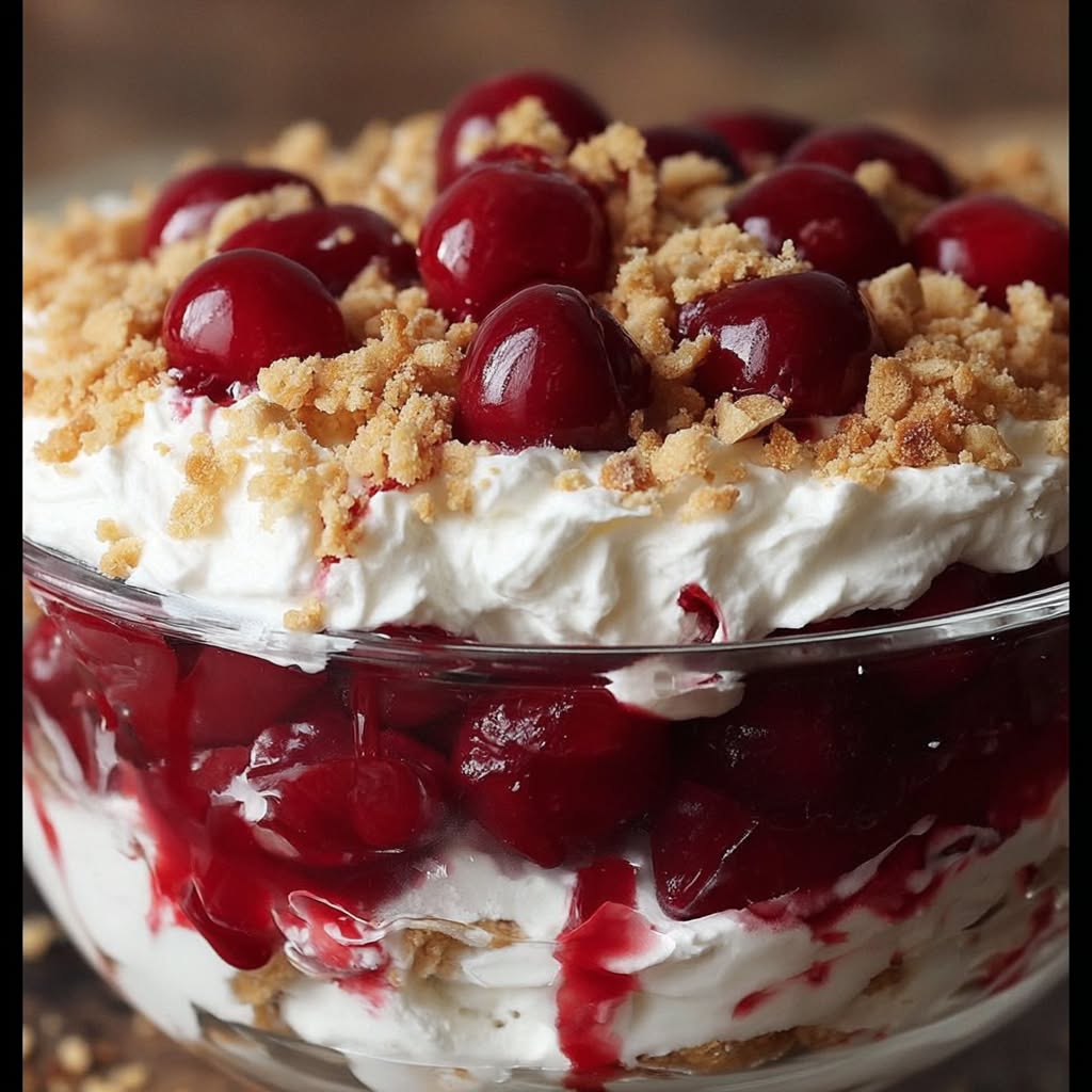 Delectable Cherry Cheesecake Fluff 😋🍒| No Bake Christmas Desserts