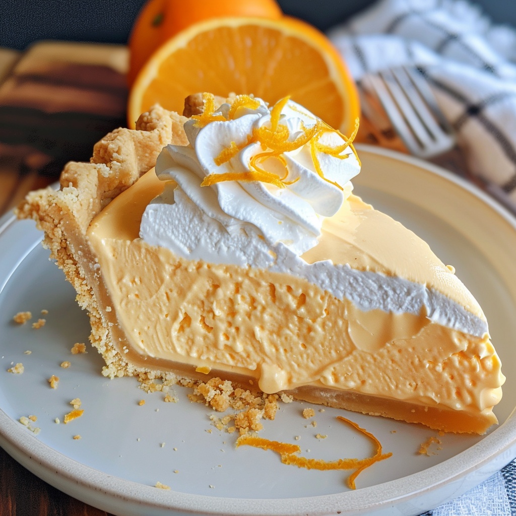 Refreshing Orange Creamsicle Freezer Pie