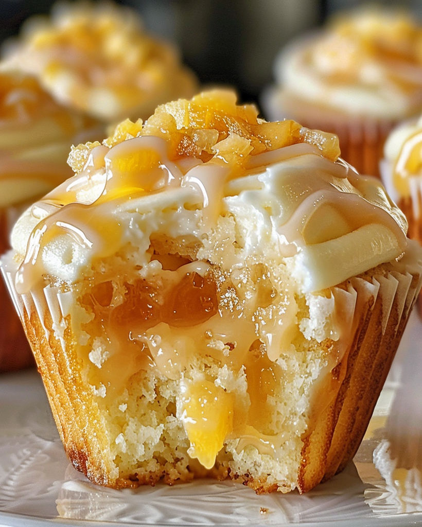 Honey Peach Cream Cheese Cupcakes
