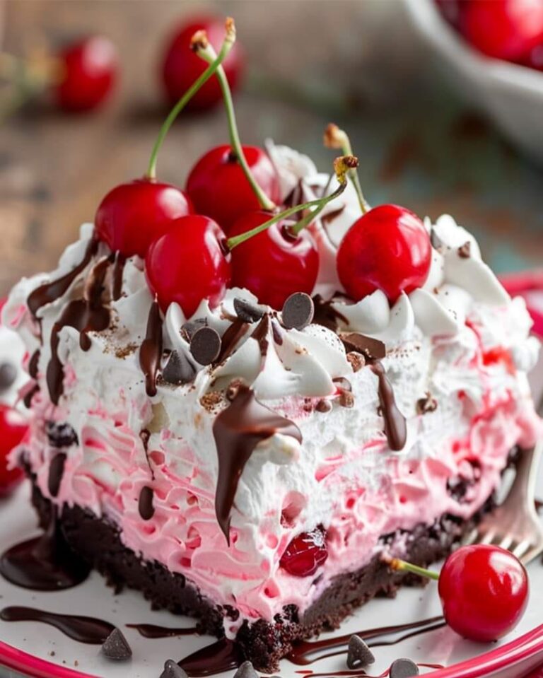 Cherry Chocolate Chip Poke Cake