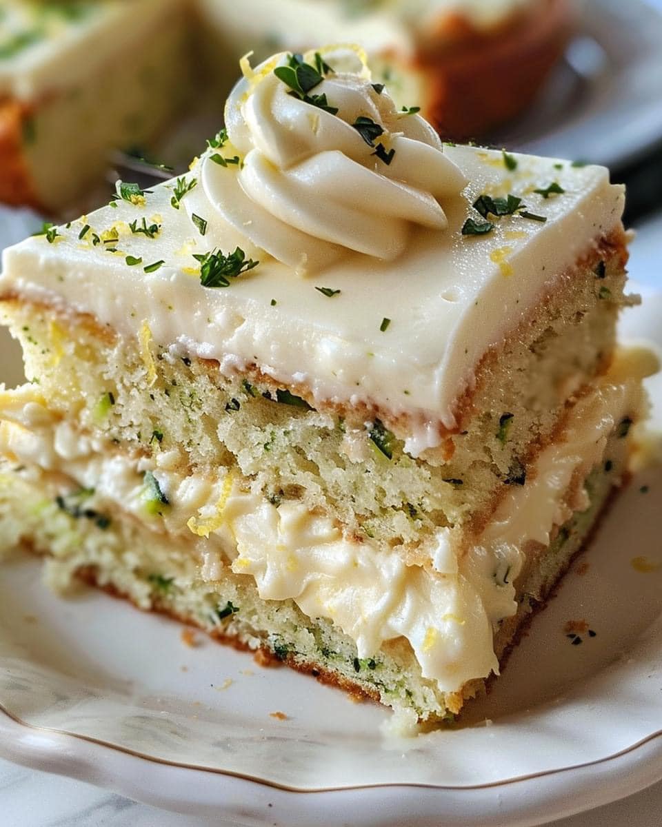 LEMON ZUCCHINI CAKE WITH CREAM CHEESE FROSTING