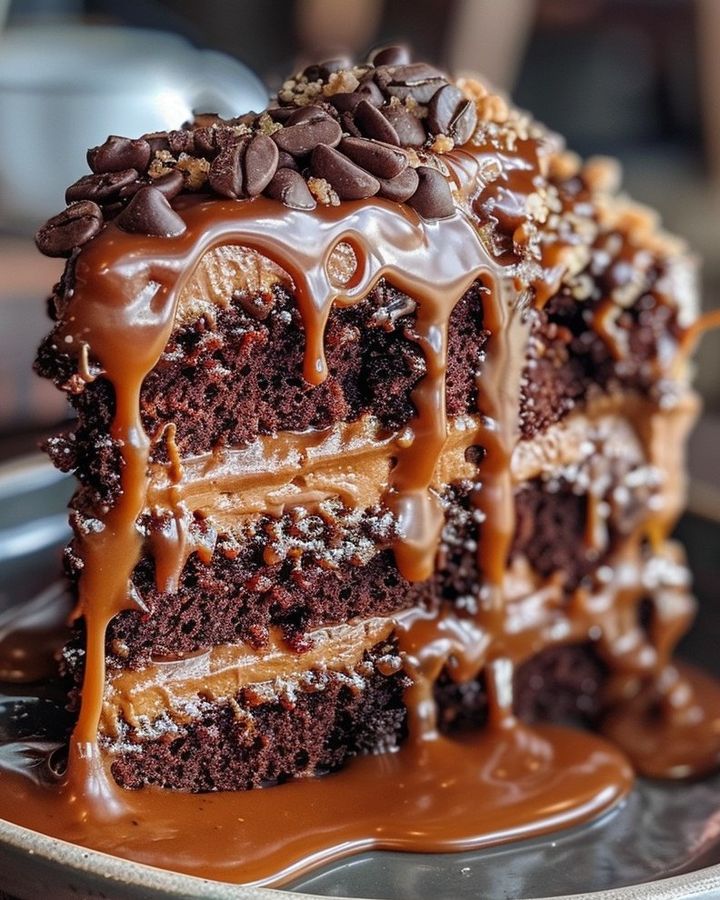 Decadent Chocolate Caramel Coffee Cake
