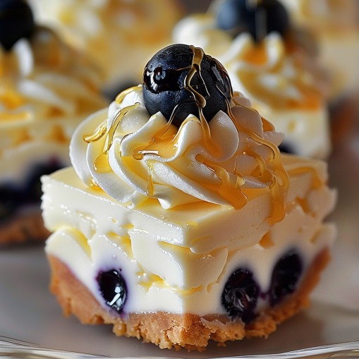 Elegant Blueberry Lemon Cheesecak Bars