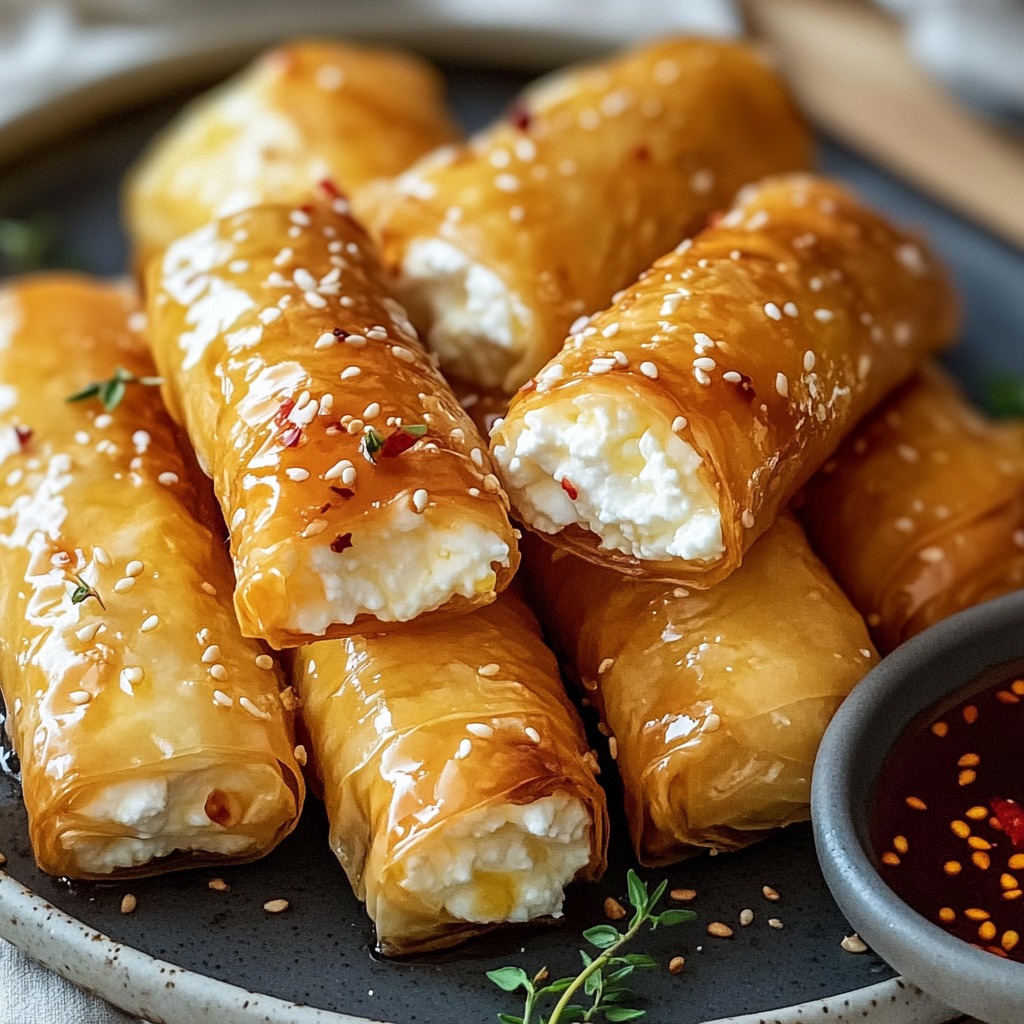 Oven-Fried Feta Rolls with Spicy Chili Honey – Crispy Appetizer Recipe