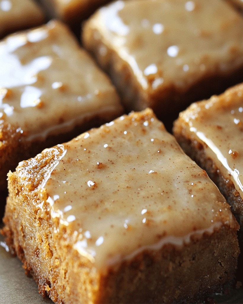 Moist Banana Bread Brownies with Cinnamon Glaze