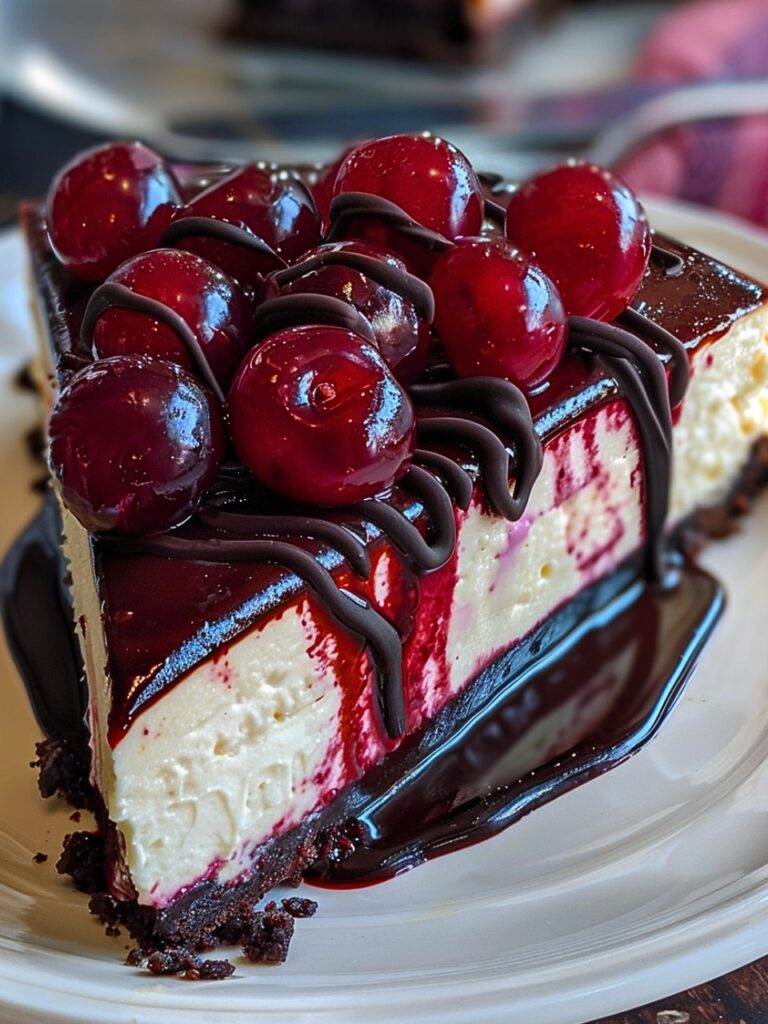 Dark Chocolate Cherry Cheesecake