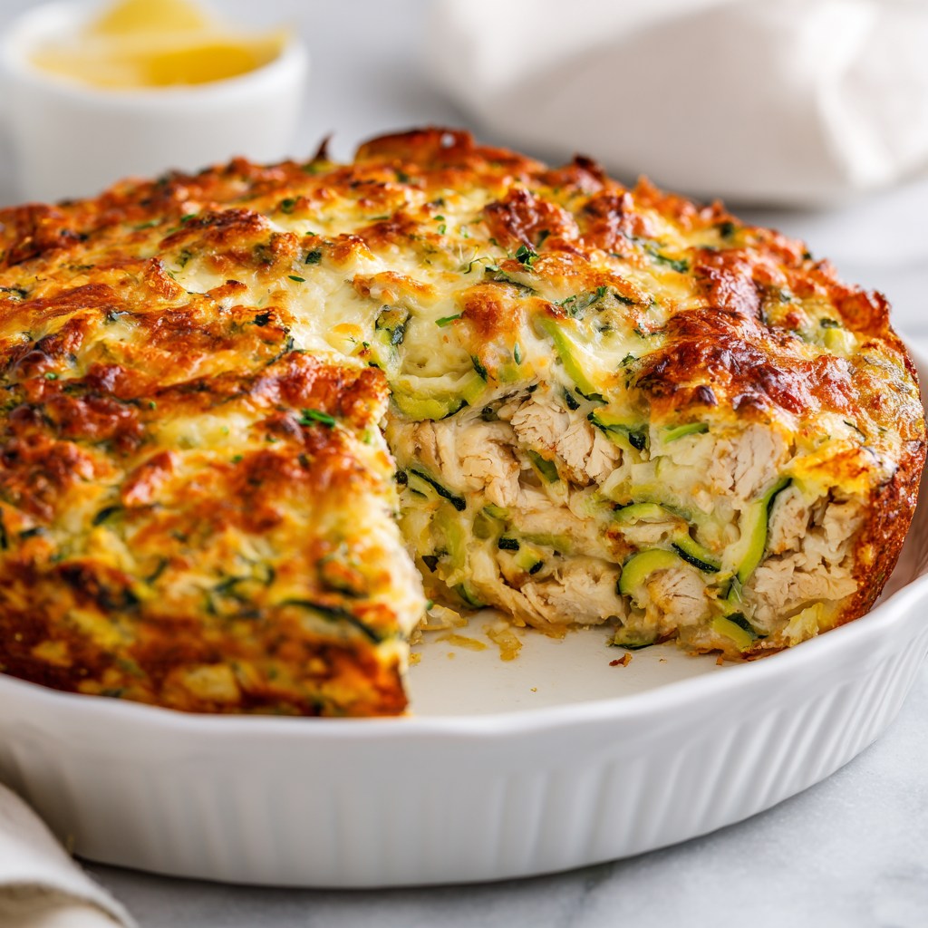 spiced-chicken-zucchini-cheese-crustless-bake