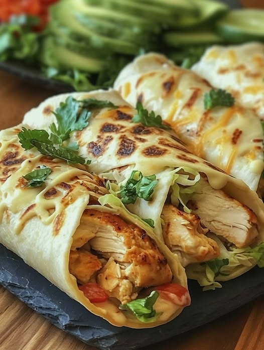 cheesy-garlic-chicken-wraps
