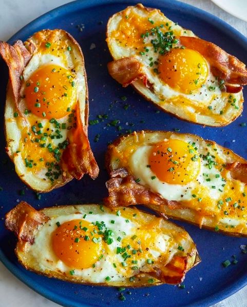 Twice Baked Loaded Breakfast Potatoes