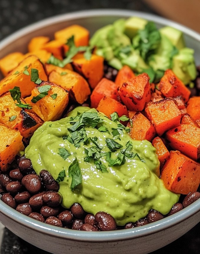 Sweet-Potato-and-Black-Bean-Bowls-with-Avocado-Lime-Dressing