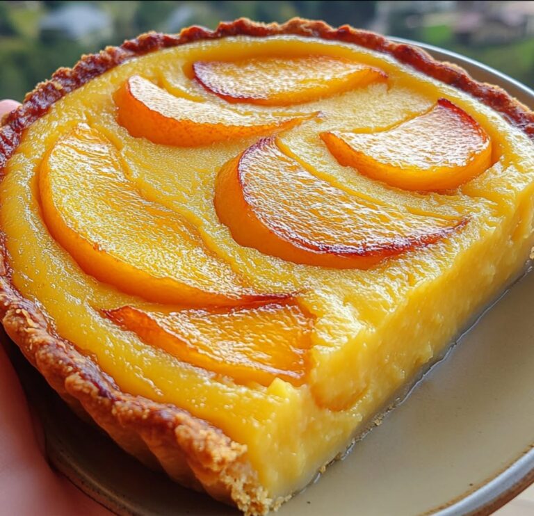 crustless-peach-custard-pie