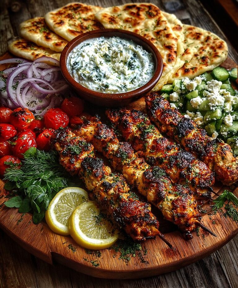 greek-chicken-souvlaki-grazing-board-with-garlic-feta