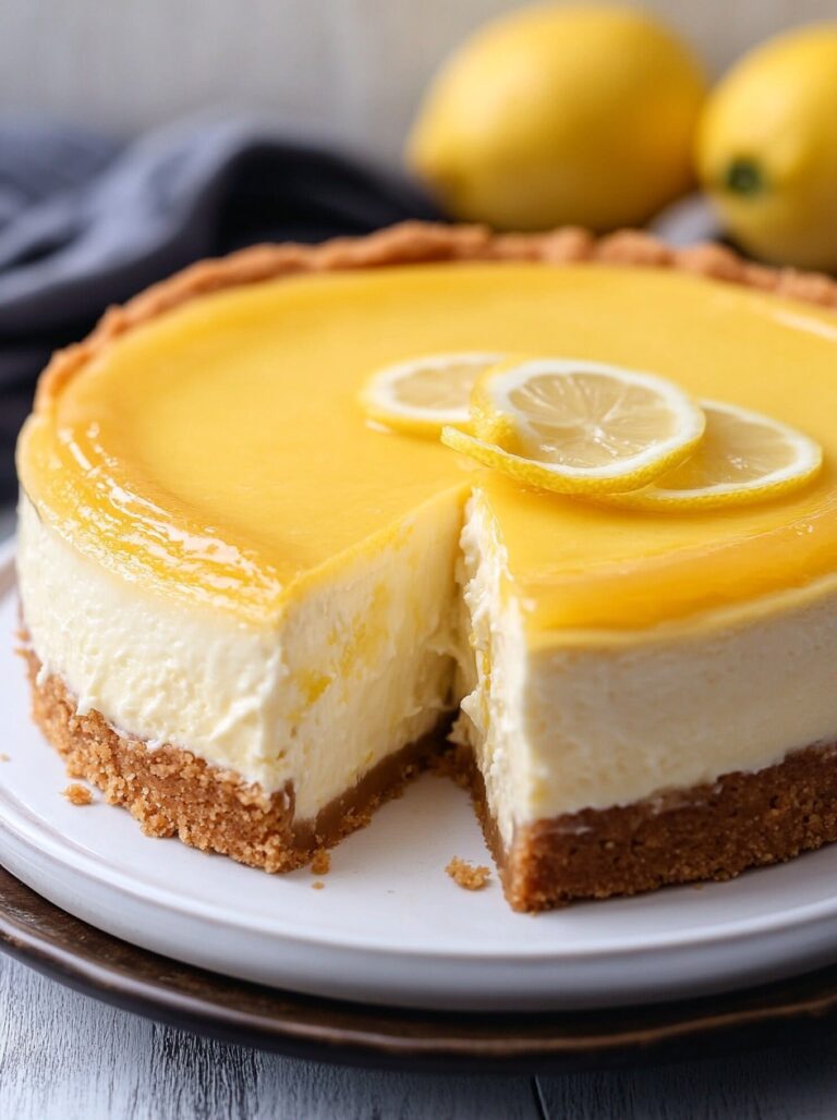 lemon-cheesecake-with-buttery-biscuit-crust-glossy-citrus-curd