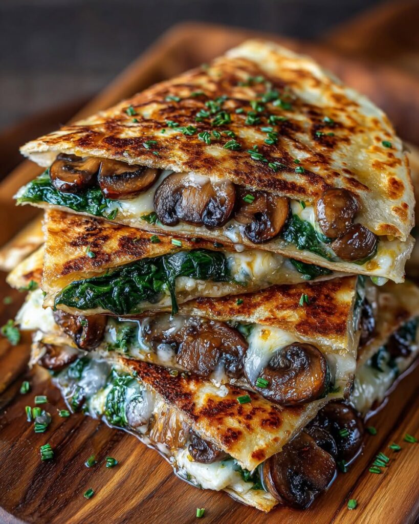 baked-spinach-mushroom-hot-honey-quesadillas