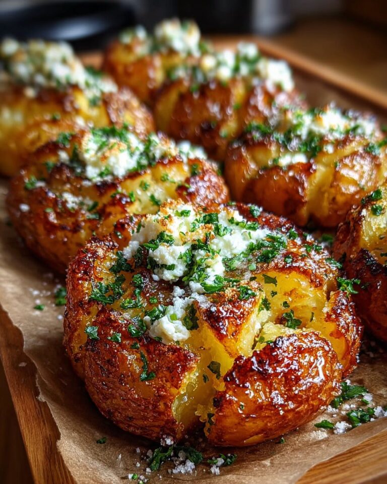 Crispy-Parmesan-Smashed-Potatoes-with-Feta-Cream-and-Hot-Honey