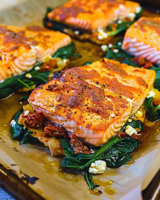 Mediterranean Stuffed Salmon