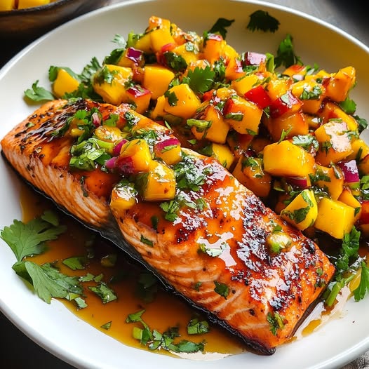 BBQ Salmon Mango Salsa