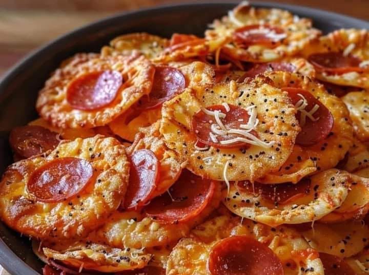 Cottage Cheese Crispy Pepperoni Chips Sheet